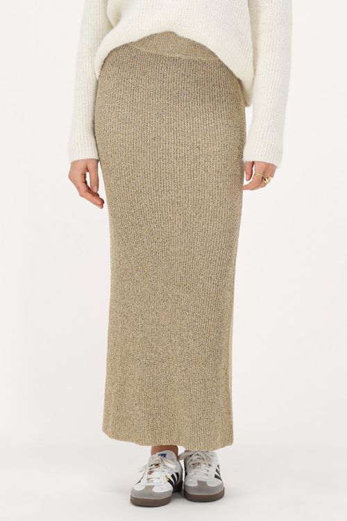 my jewellery Beige gehaakte maxi rok