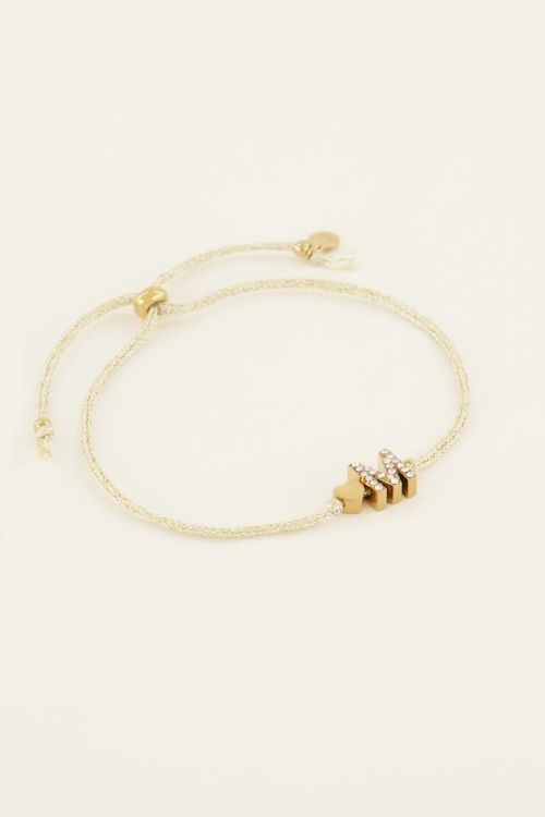 my jewellery Beige initial armband