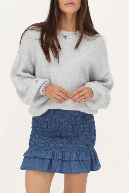 my jewellery Blauwe denim rok met smock