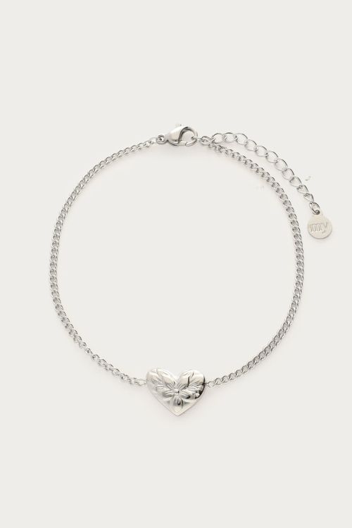 my jewellery Botanical armband met bloemen hart