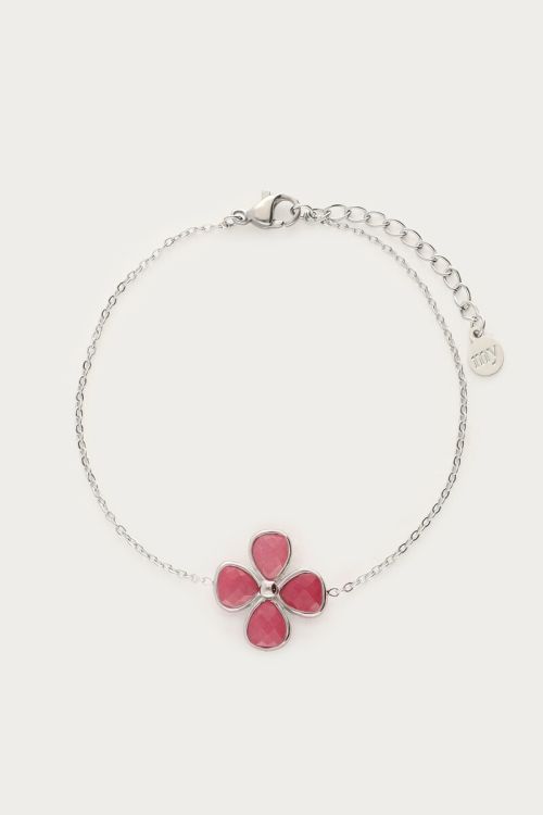 my jewellery Botanical armband met roze klaver