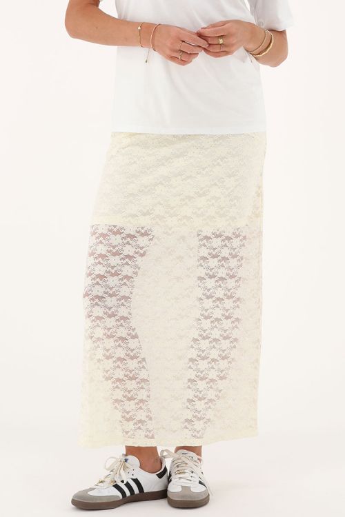 my jewellery Crème kanten midi rok