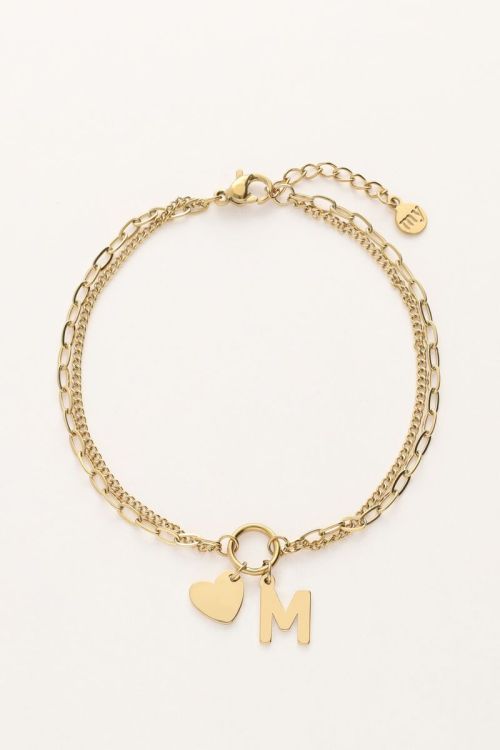 my jewellery Initial dubbele armband met hartje