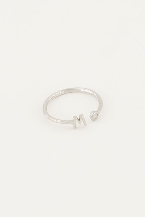 my jewellery Initial ring met steentje