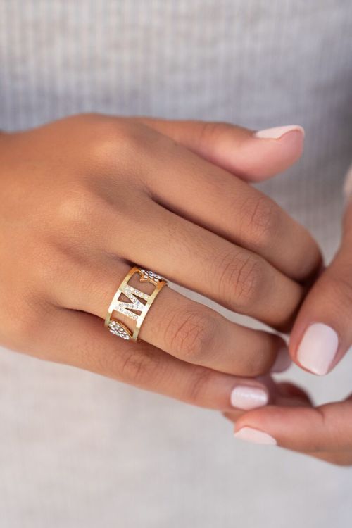 My Jewellery Initial Ring Met Steentjes