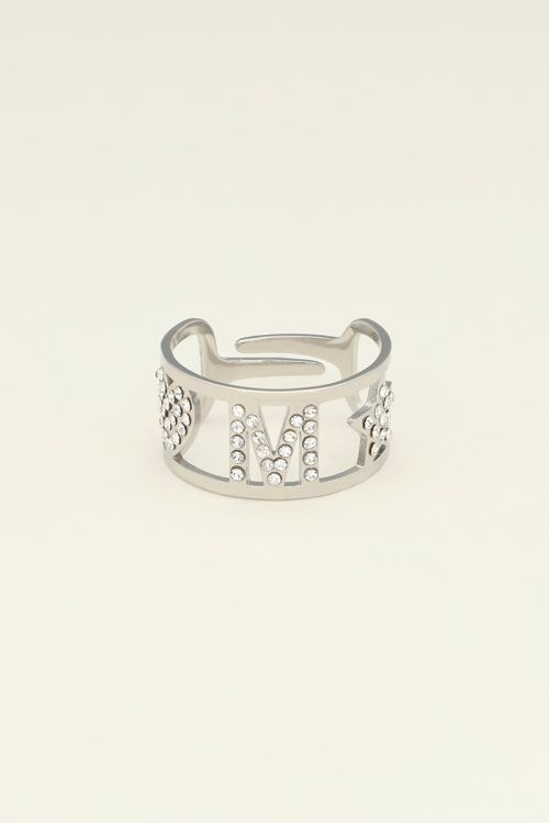 My Jewellery Initial Ring Met Steentjes
