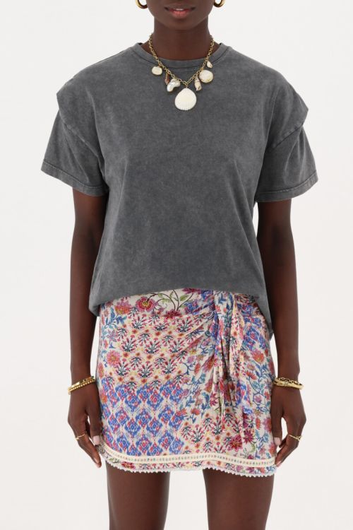 my jewellery Multikleur rokje met print en kralen