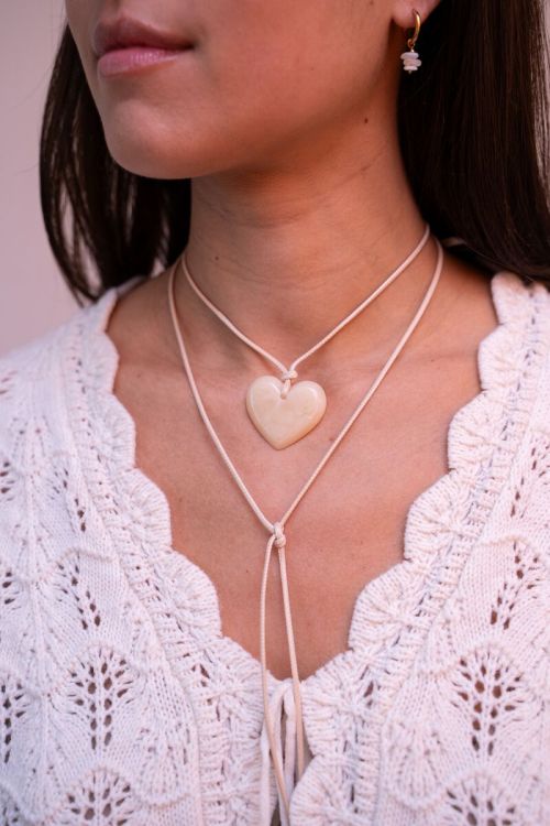 My Jewellery Ocean Beige Koord Ketting Met Hart