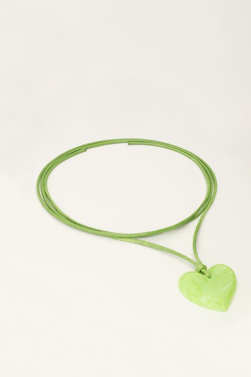 My Jewellery Ocean Groene Koord Ketting Met Hart