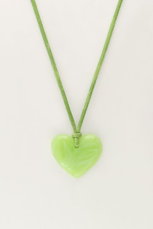 My Jewellery Ocean Groene Koord Ketting Met Hart