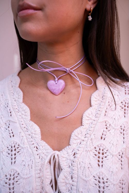 My Jewellery Ocean Lila Koord Ketting Met Hart