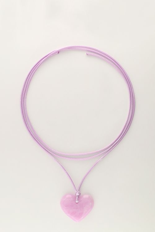 my jewellery Ocean lila koord ketting met hart