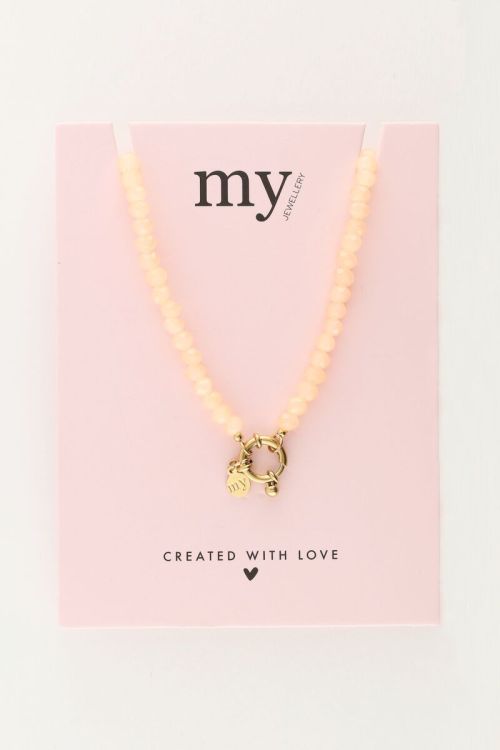 My Jewellery Oranje Kralenketting Met Slotje