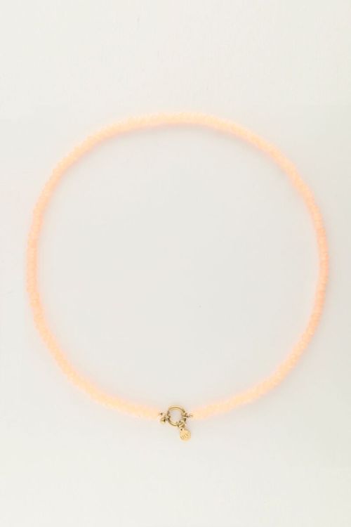 my jewellery Oranje kralenketting met slotje