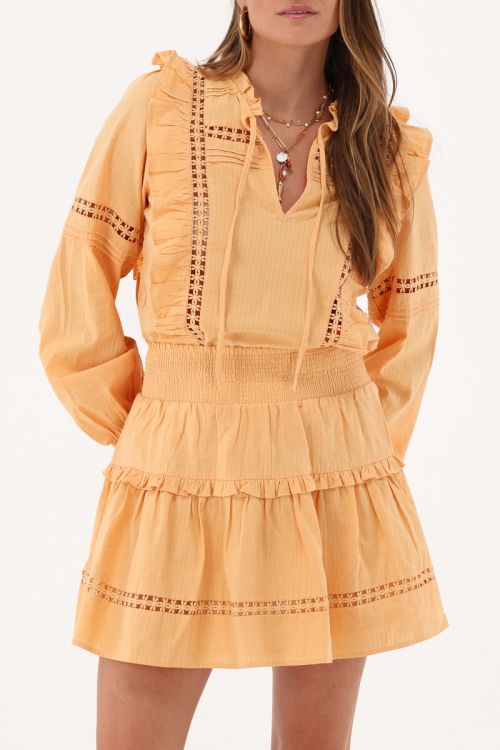 my jewellery Oranje mini rok met ruffle