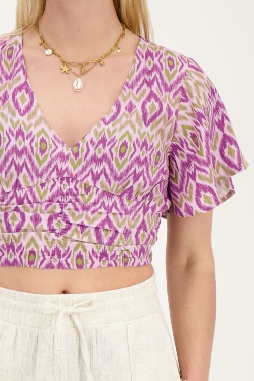 My Jewellery Paarse Top Met Aztec Print
