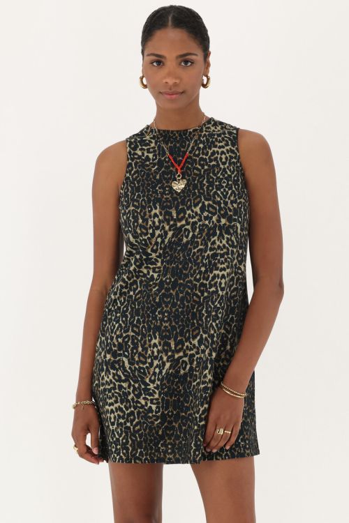 my jewellery Panterprint linnen look jurk