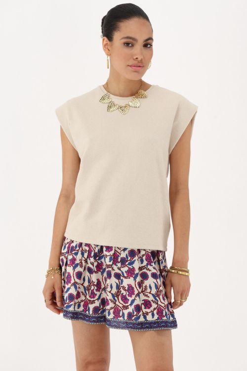 my jewellery Witte korte rok met bloemenprint