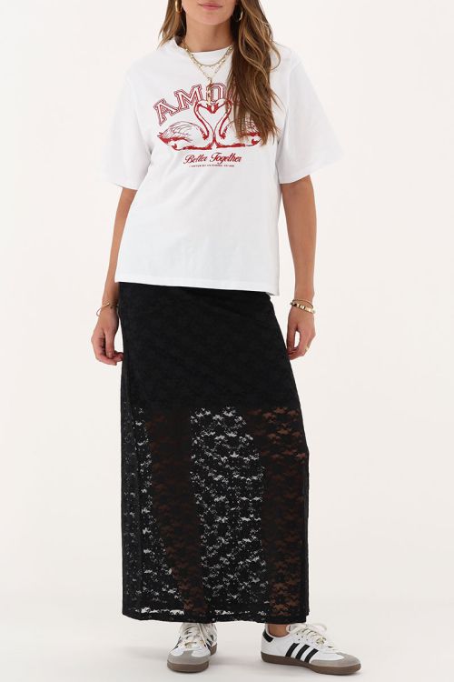 my jewellery Zwarte kanten midi rok