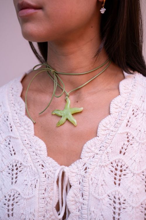 My Jewellery Ocean Groene Koord Ketting Met Zeester