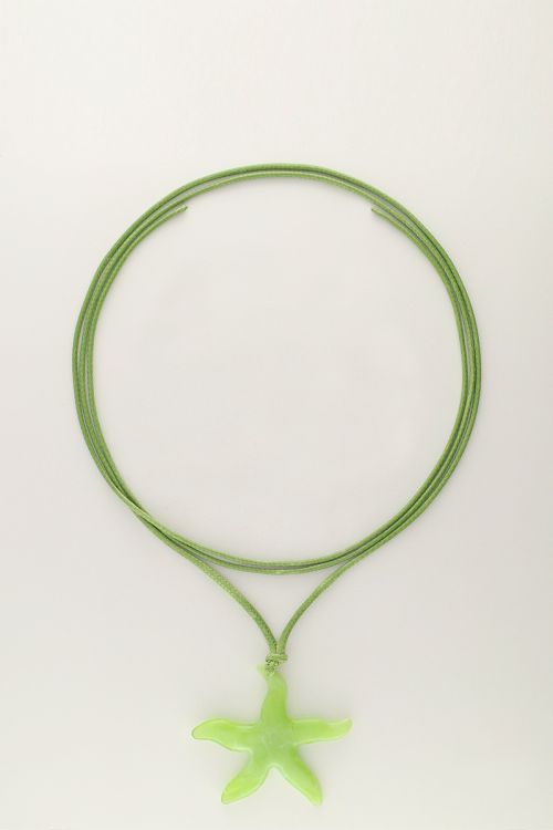 my jewellery Ocean groene koord ketting met zeester