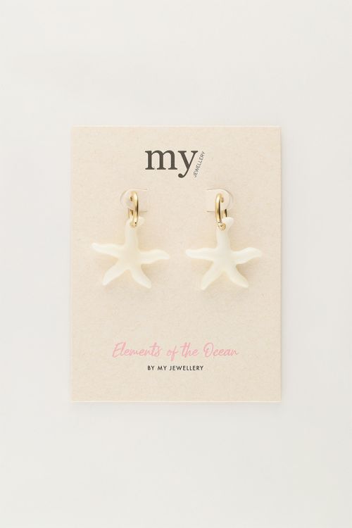 My Jewellery Ocean Oorringen Met Kleine Zeester Beige