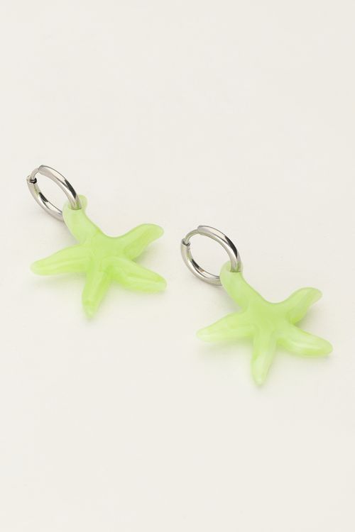 My Jewellery Ocean Oorringen Met Kleine Zeester Groen