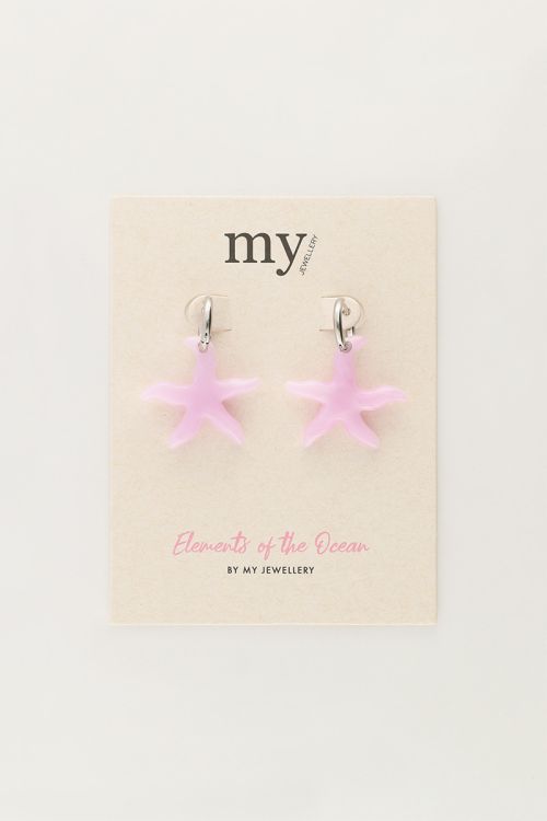 My Jewellery Ocean Oorringen Met Kleine Zeester Lila