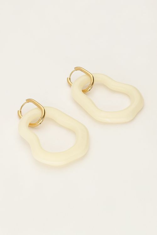 My Jewellery Ocean Oorringen Organische Vorm Groot Beige