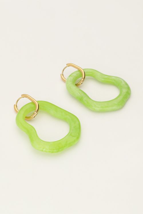 My Jewellery Ocean Oorringen Organische Vorm Groot Groen