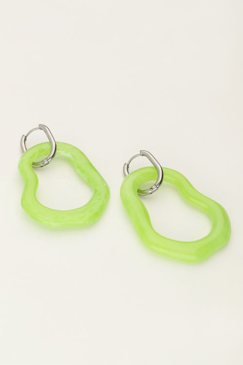 My Jewellery Ocean Oorringen Organische Vorm Groot Groen