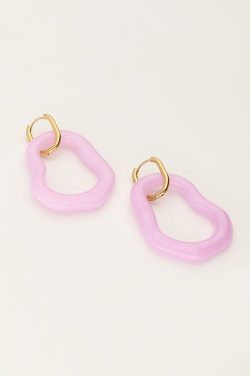 My Jewellery Ocean Oorringen Organische Vorm Groot Lila