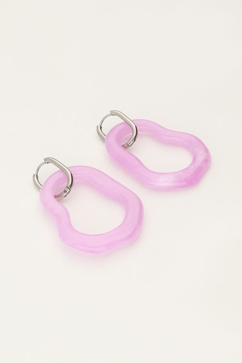 My Jewellery Ocean Oorringen Organische Vorm Groot Lila