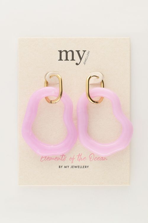 My Jewellery Ocean Oorringen Organische Vorm Groot Lila