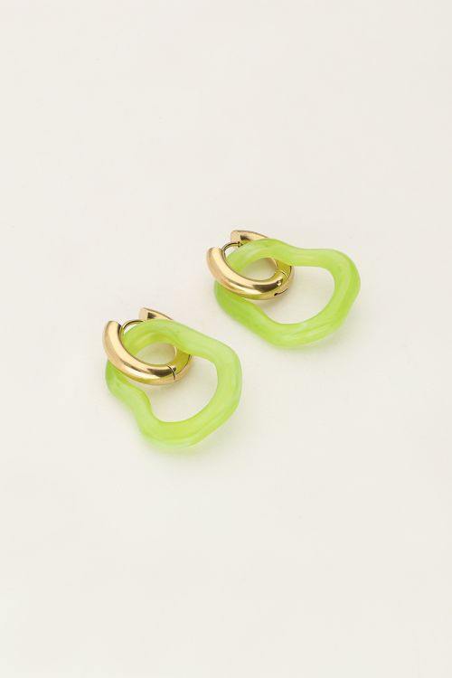 My Jewellery Ocean Oorringen Organische Vorm Klein Groen