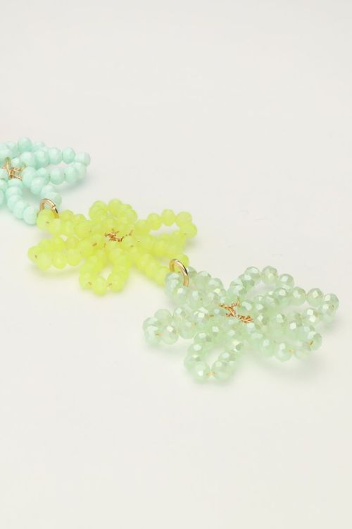 My Jewellery Statement Oorbellen Met 3 Groene Bloemen