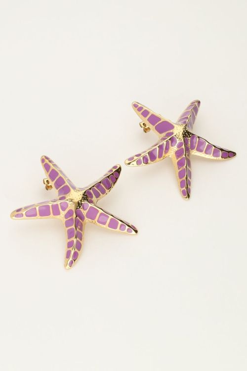 My Jewellery Sunrocks Paarse Statement Zeester Studs