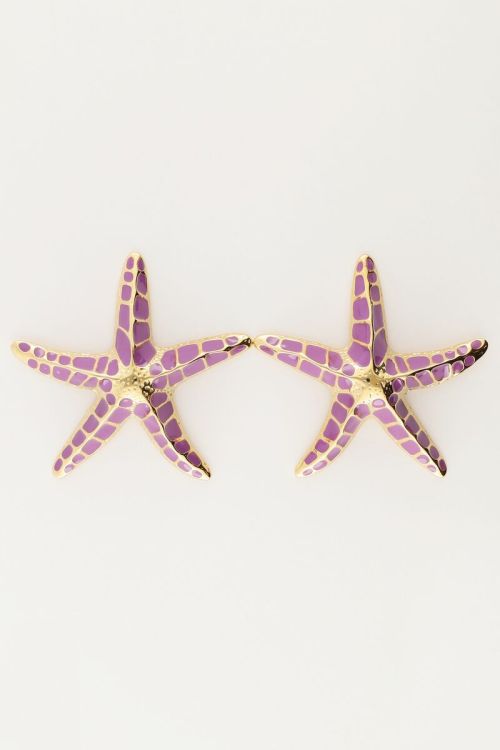 my jewellery Sunrocks paarse statement zeester studs