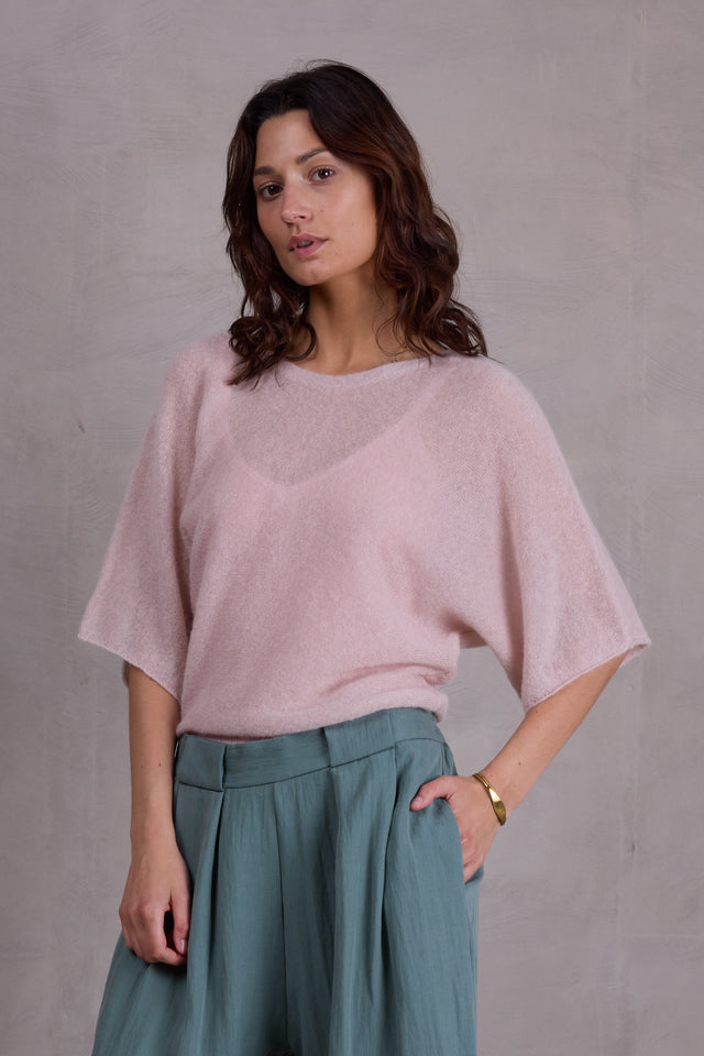 nathalie vleeschouwer Abeno alpaca top in desert sand