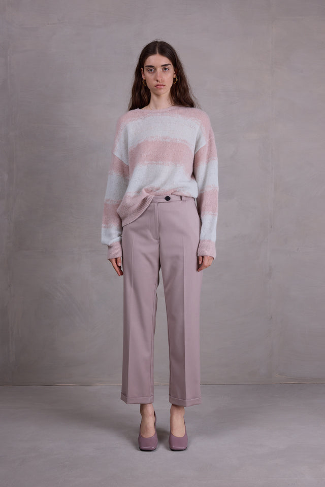 Nathalie Vleeschouwer Alvito Gestreepte Trui In Desert Sand En Ice Blue