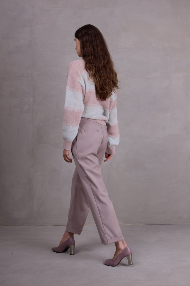 Nathalie Vleeschouwer Alvito Gestreepte Trui In Desert Sand En Ice Blue