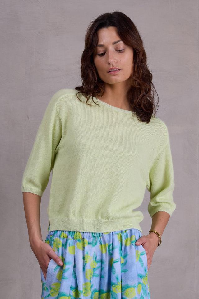 nathalie vleeschouwer Atella alpaca trui in daiquiri green