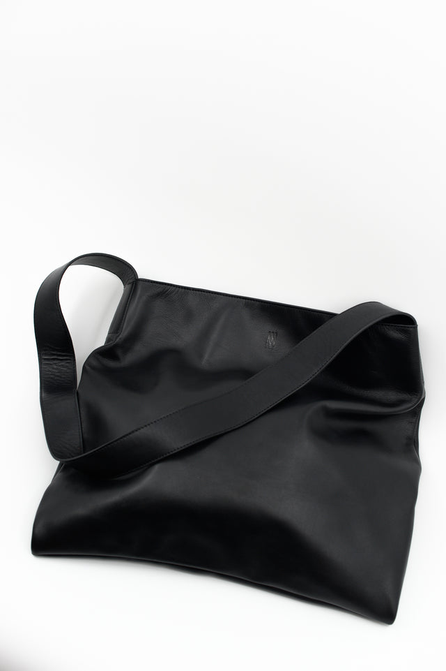 Nathalie Vleeschouwer Big Crossbody Handtas In Zwart Nappaleer