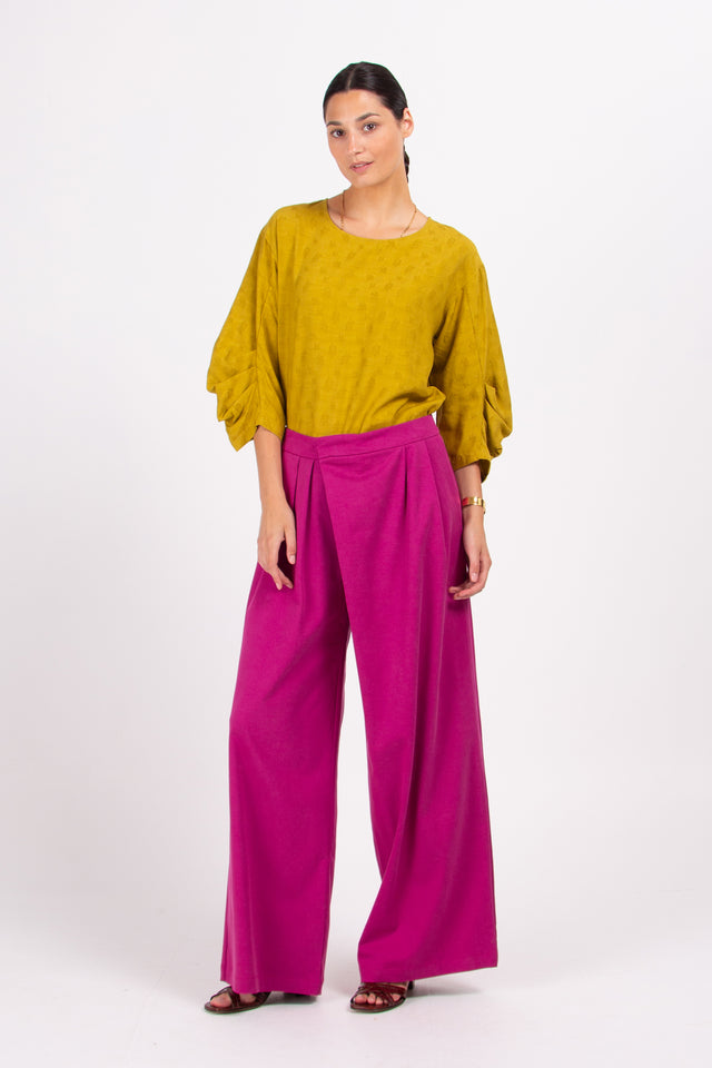 Nathalie Vleeschouwer Camille Blouse In Olive Woven Berries