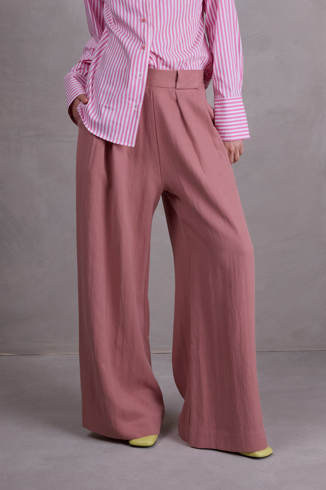 nathalie vleeschouwer Clinton broek in dusty rose Tencel