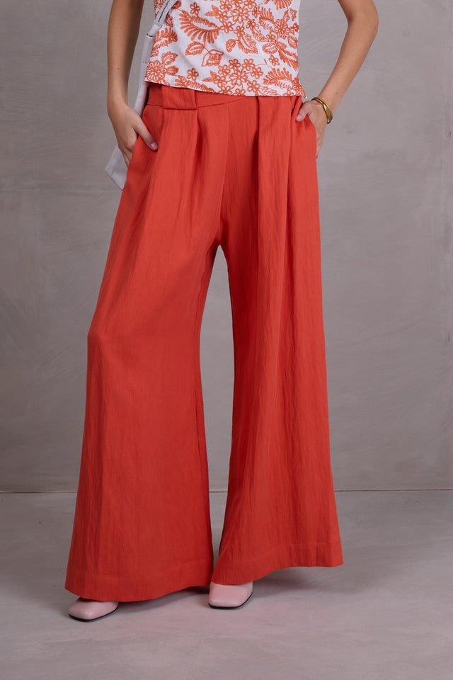 nathalie vleeschouwer Clinton broek in flame Tencel