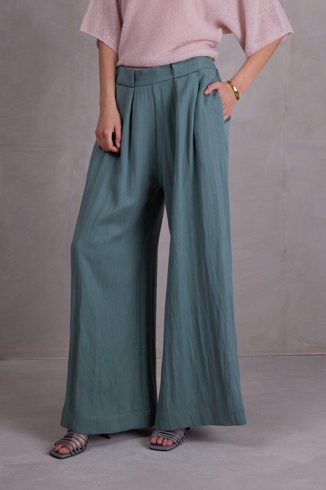 nathalie vleeschouwer Clinton broek in salie Tencel