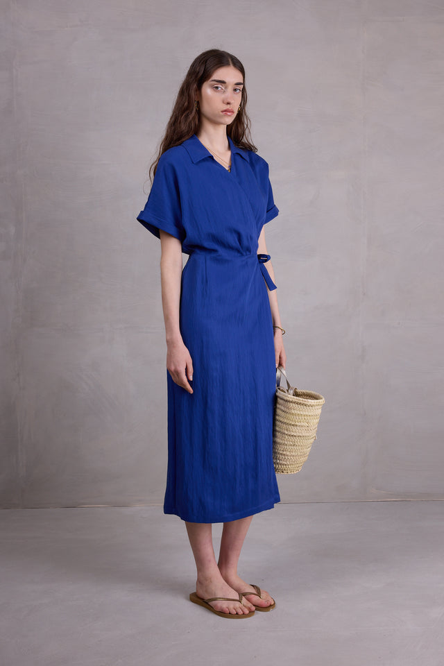 nathalie vleeschouwer Damian jurk in true blue Tencel