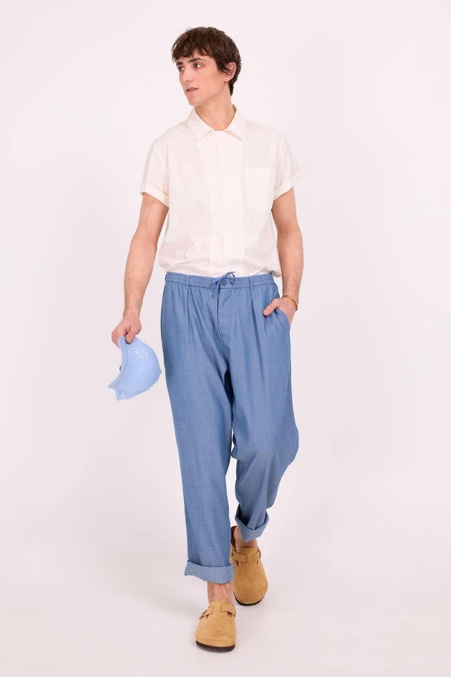 nathalie vleeschouwer Dan lichtgestreepte barrel broek