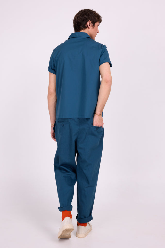 Nathalie Vleeschouwer Dan Petrolkleurige Barrel Broek